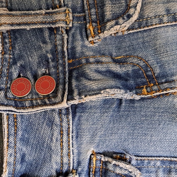 Hollister Company Vintage Y2K Junior Jeans Denim Size 3 Stretch Raw Hem Boot Cut - Picture 3 of 11